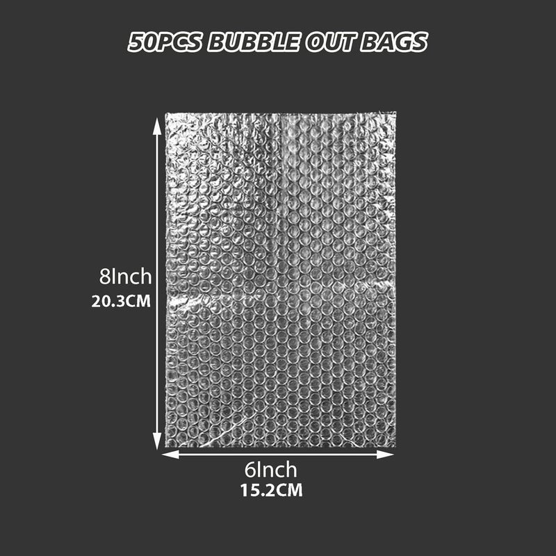 XHMAXE 100Pcs Bubble Pouche Wrap, 6”x8” Bubble Bags for Shopping, Double Wall Bubble Cushioning Wrap Bags for Mailing Packing, Moving and Storage Fragile China Dishes Electronic Item - Image 2